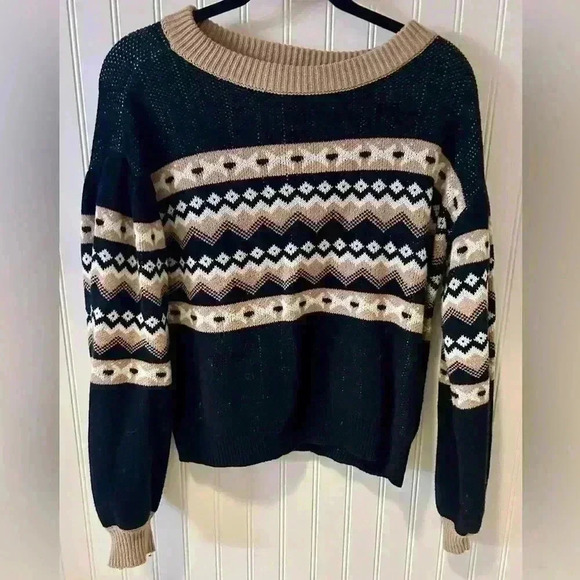 Treasure & bond fair isle sweater in black and brown - Picture 2 of 4